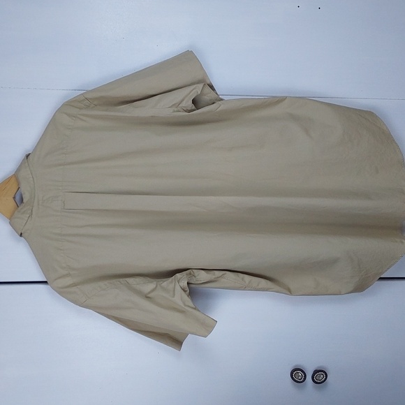 Ralph Lauren Men's Tan/ Khaki Short Sleeve Shirt Neutral Blue Pony Comfort Sz.XL - Picture 6 of 9